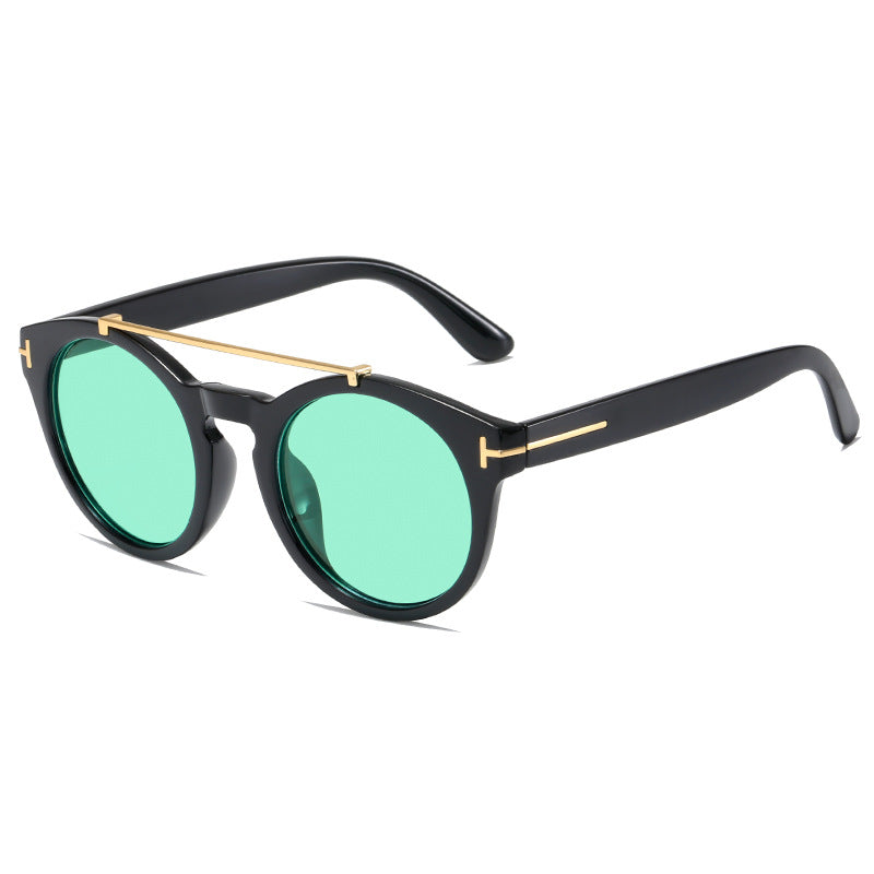 Damen modische Sonnenbrille mit eleganten runden Gläsern Brehn