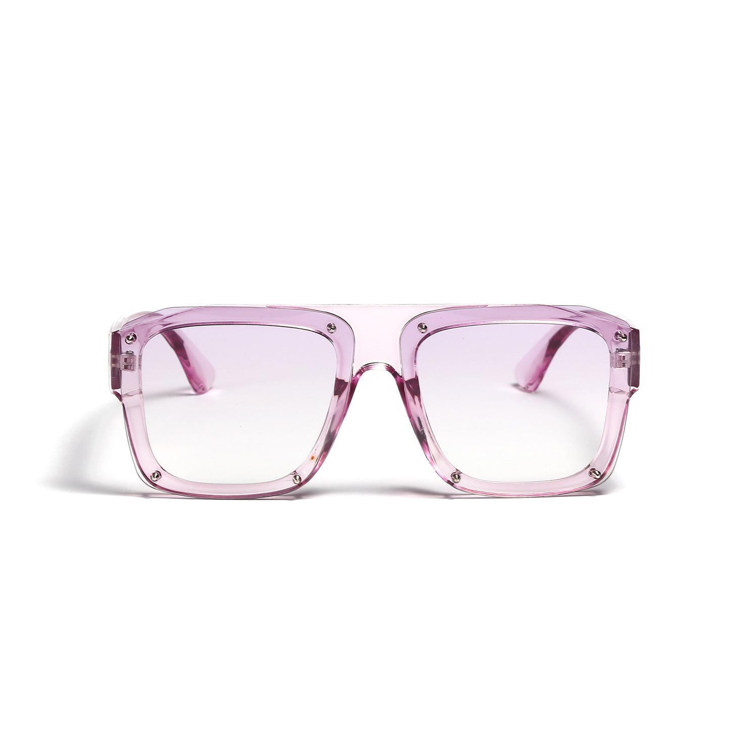 Damen Square-Sonnenbrille mit modischem transparentem Rahmen Brehn