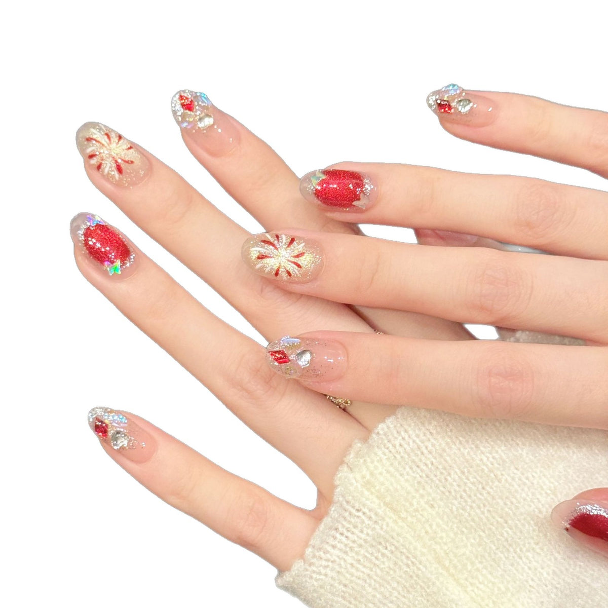 Künstlerisches Press-On-Nagelset mit Urlaubsthema