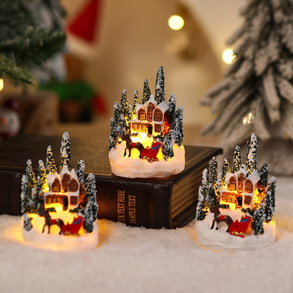 Beleuchtete Weihnachtsdorf-Szene Brehn