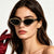 Damen Cat-Eye Sonnenbrille mit funkelndem Blütenbesatz Brehn