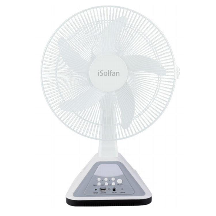 Damen Tragbarer Solarbetriebener Tischventilator mit USB-Anschluss und Timer-Funktion Brehn