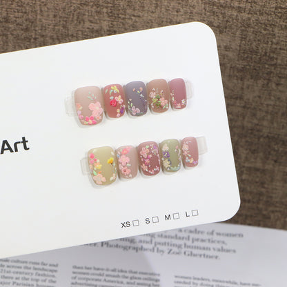 Artisan Blüten-Design Druck-Nagelset Brehn