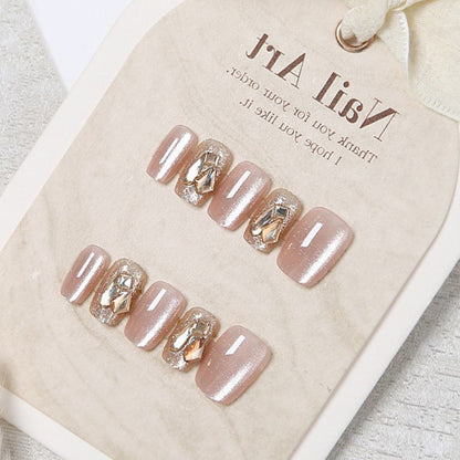 Glamouröse mit Strass verzierte Press-On Nagelkunst Brehn