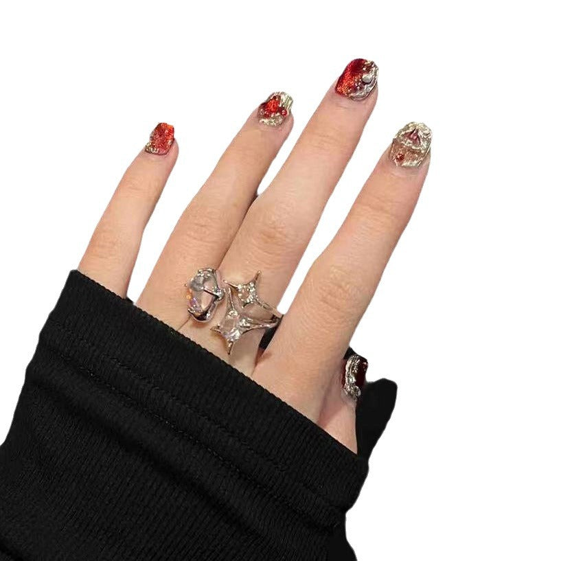 Glamouröse Press-On Nagel-Set mit Strass-Akzenten Brehn