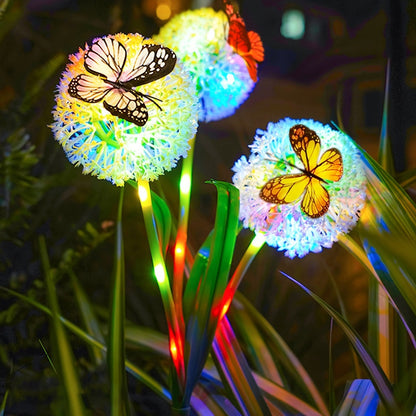 Dekorative Solar-LED-Garten-Löwenzahn-Stecklichter mit Schmetterlingsakzenten Brehn