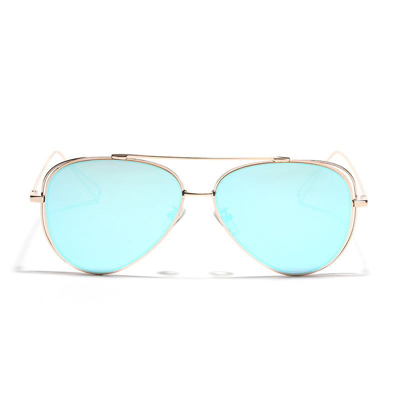 Damen Retro-flieger Sonnenbrille mit silbernem Metallrahmen und verspiegelten Gläsern Brehn