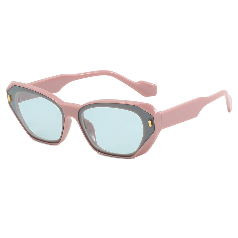 Damen geometrische Designer-Sonnenbrille mit markantem Rahmen Brehn