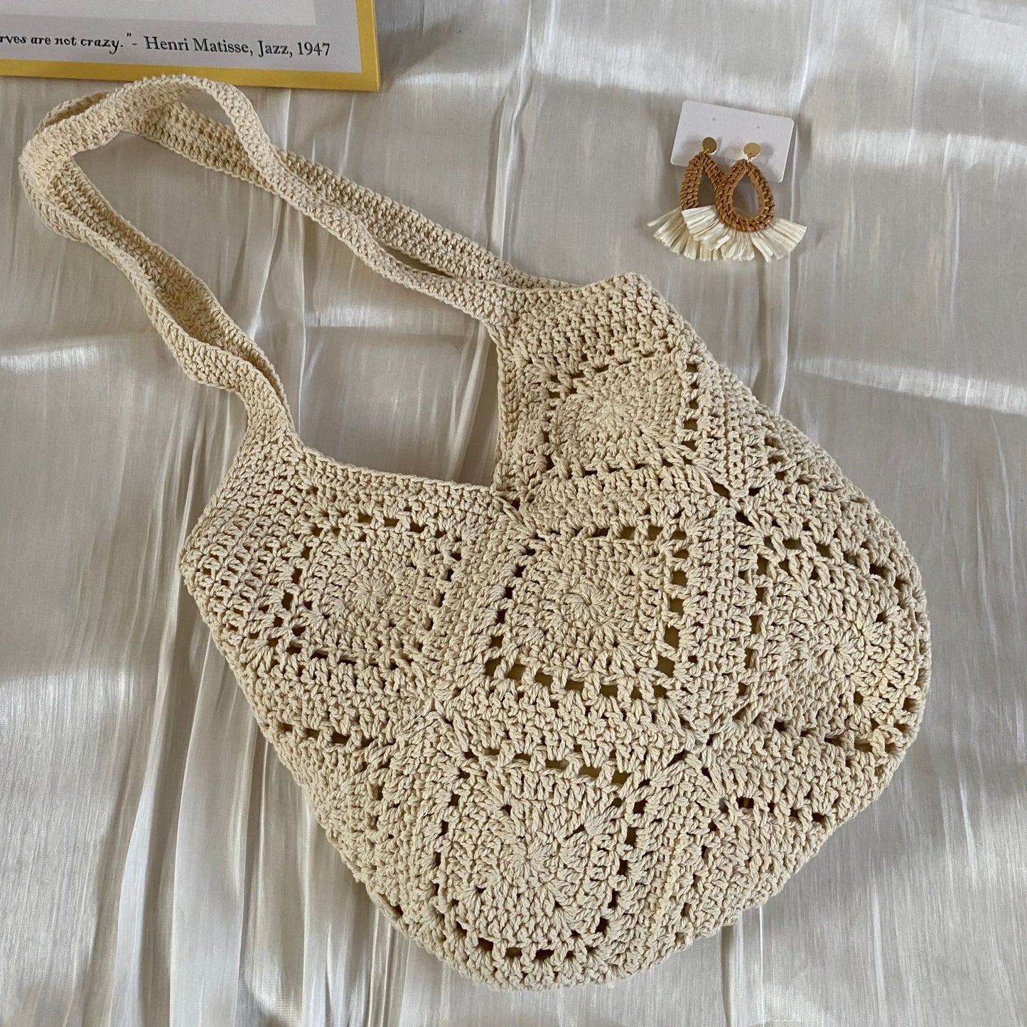 Handgeknüpfte Umhängetasche mit Floralen Motiven Brehn