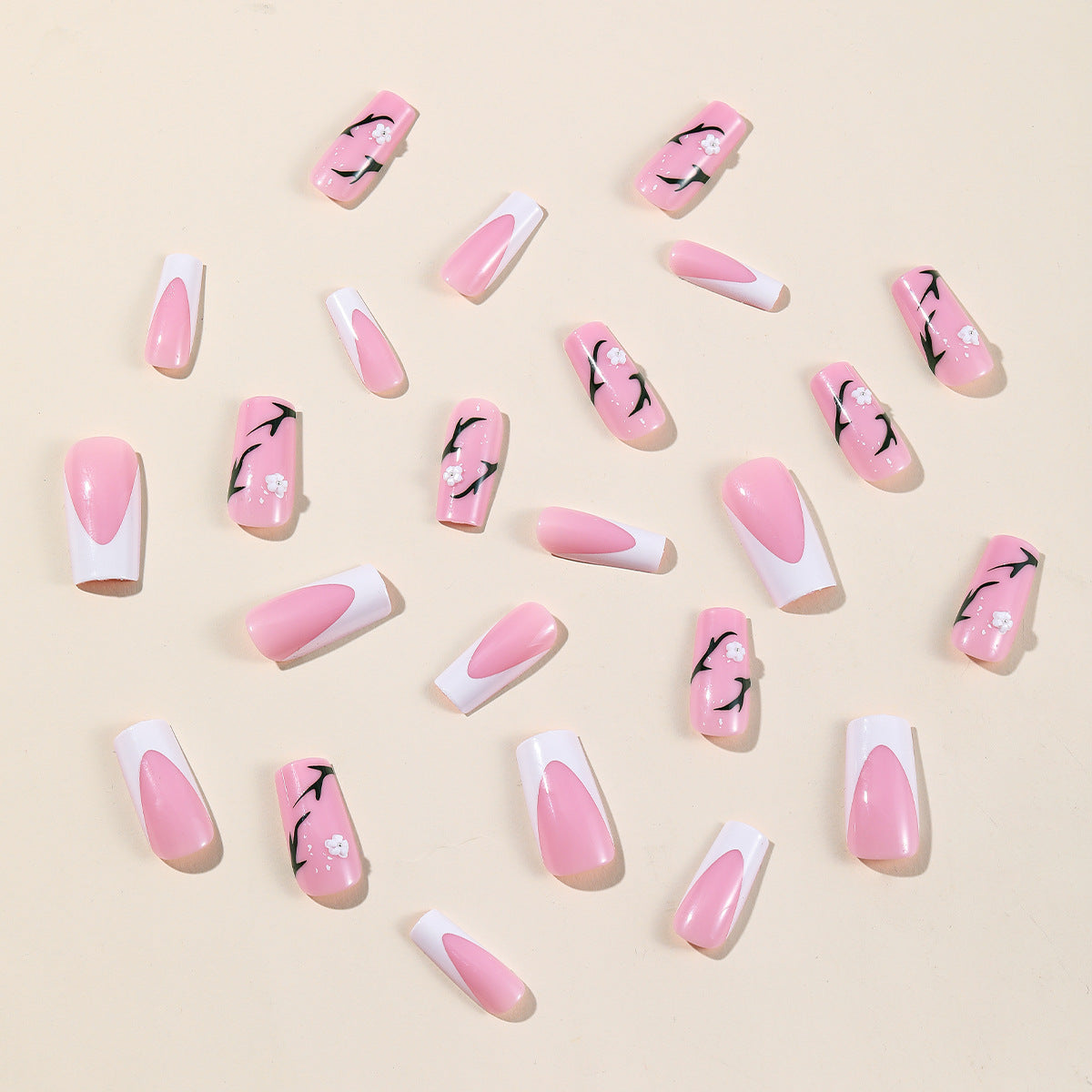 Künstlerisches Florales Acrylnagel-Set Brehn