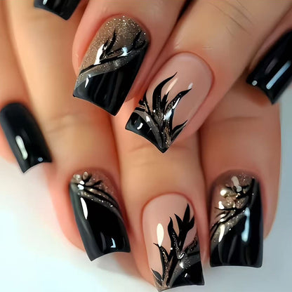 Dekoratives Glitzerstern-akzentuiertes Press-On-Nagelset Brehn