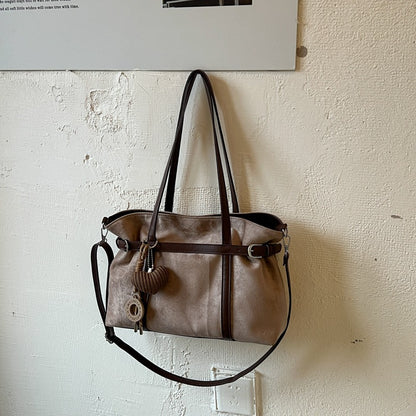 Vielseitige Wildleder-Shopper Tasche