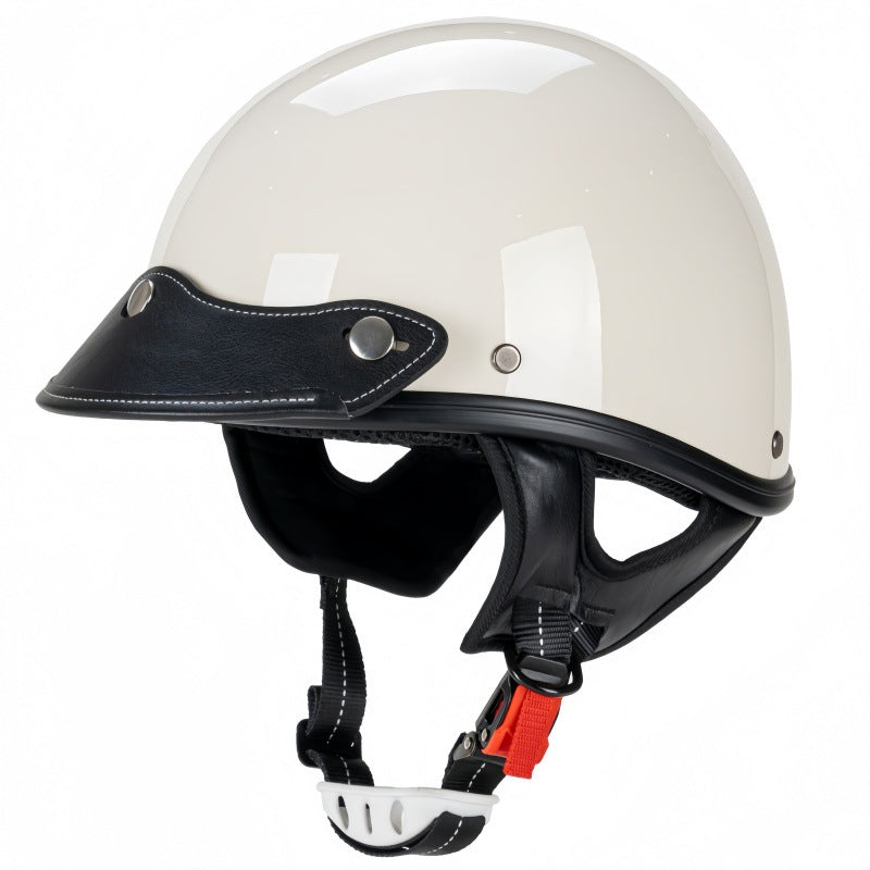 Klassischer Leder-Motorradhelm Brehn
