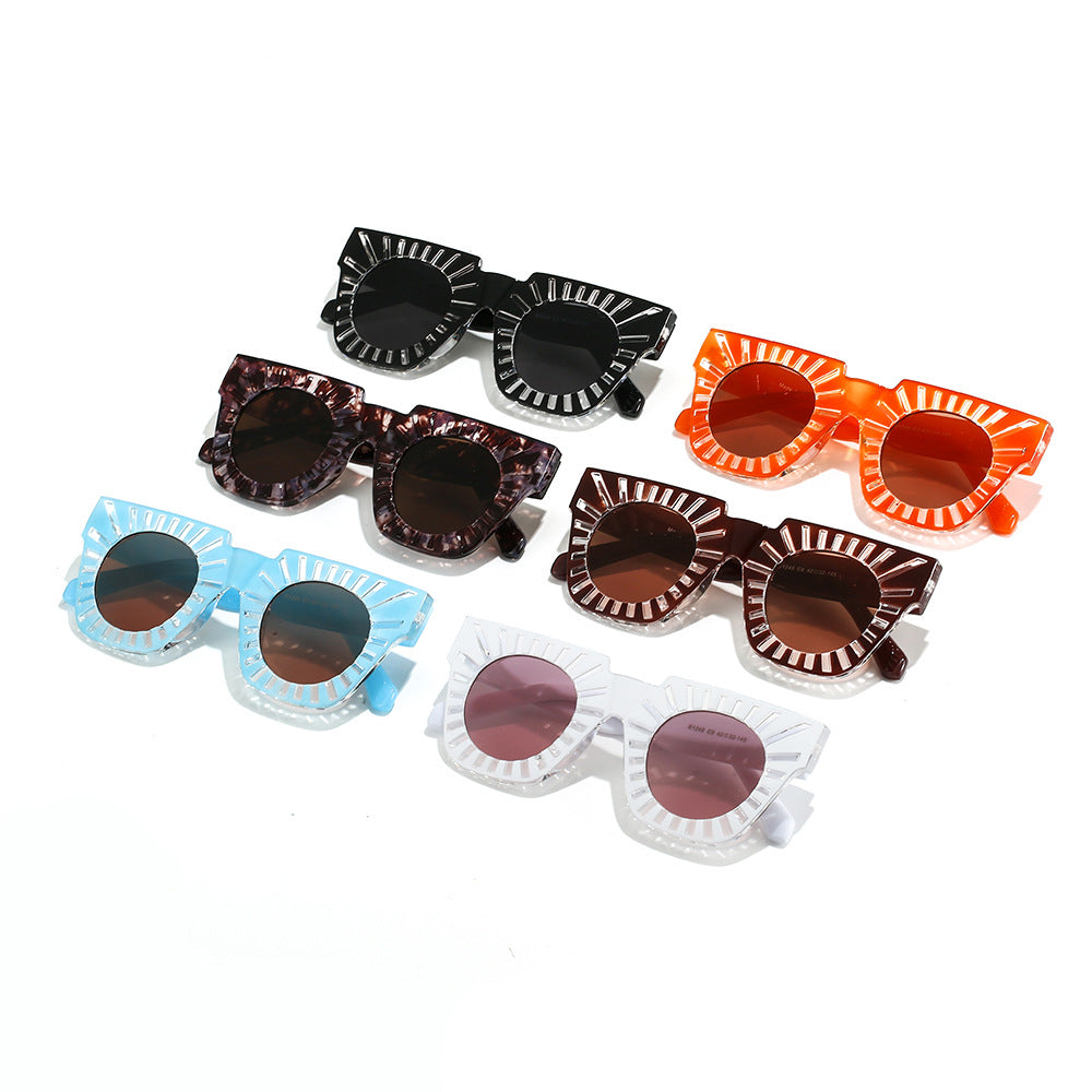 Damen Modische Sonnenbrille mit kreativem geometrischem Rahmen Brehn