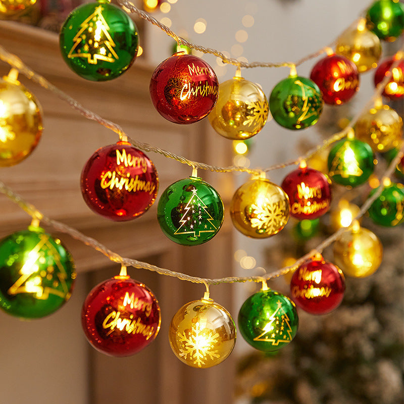 Festliche Lichterkette mit Weihnachtskugeln Brehn