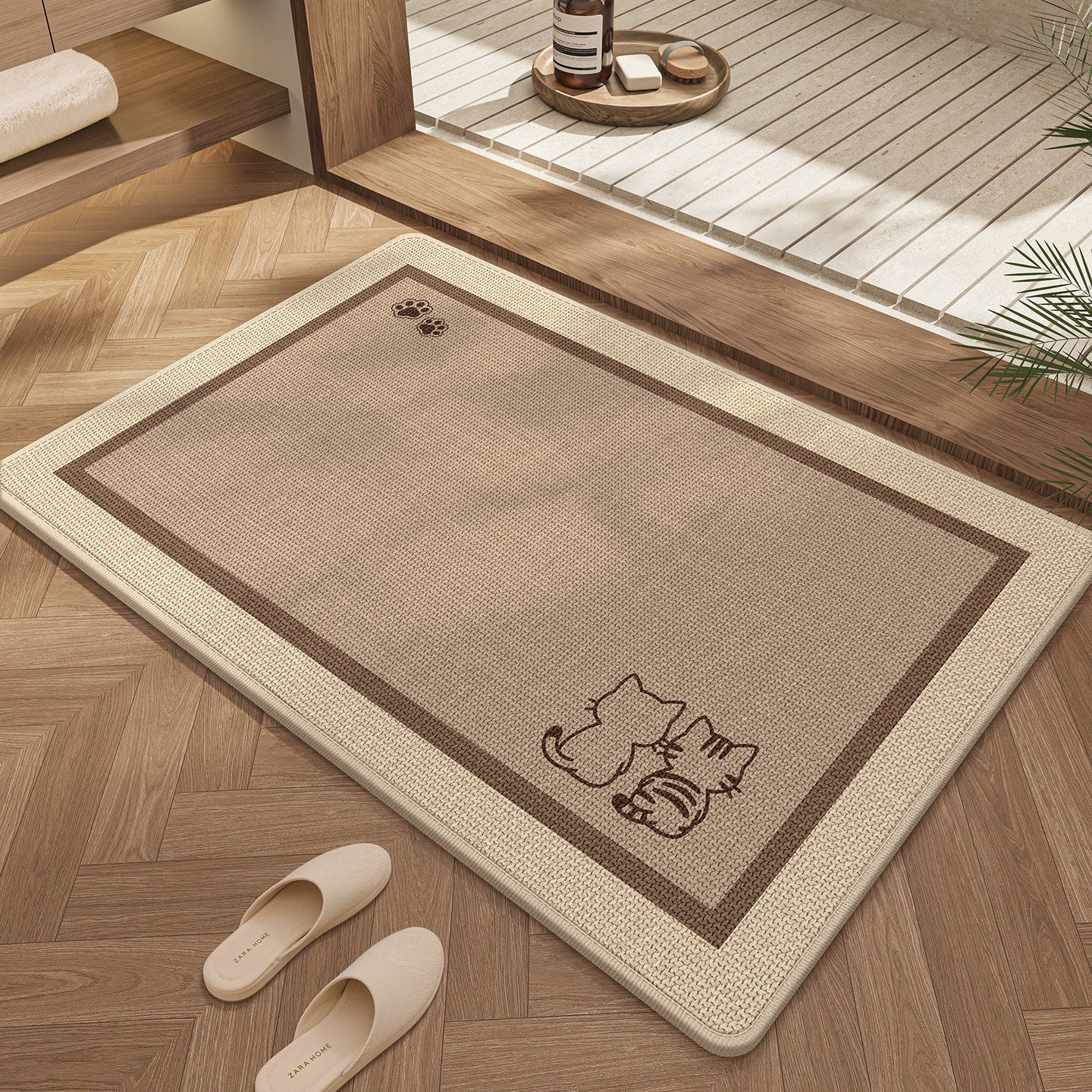 Süßes Katzen-Design Badezimmermatte Brehn
