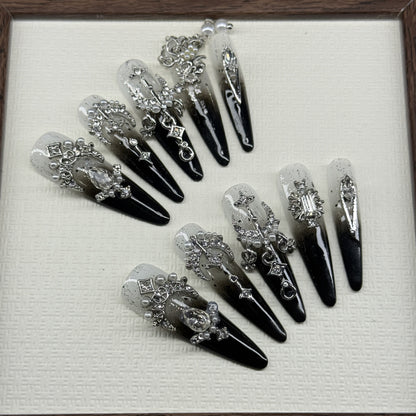 Luxuriöser Gothic Dekorativer Druck-Nagelset