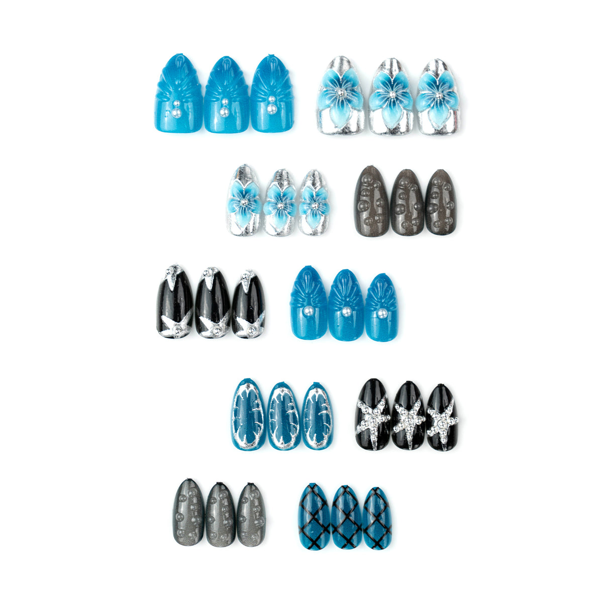 Künstlerisches Themen-Press-On-Nagelkunst-Set Brehn