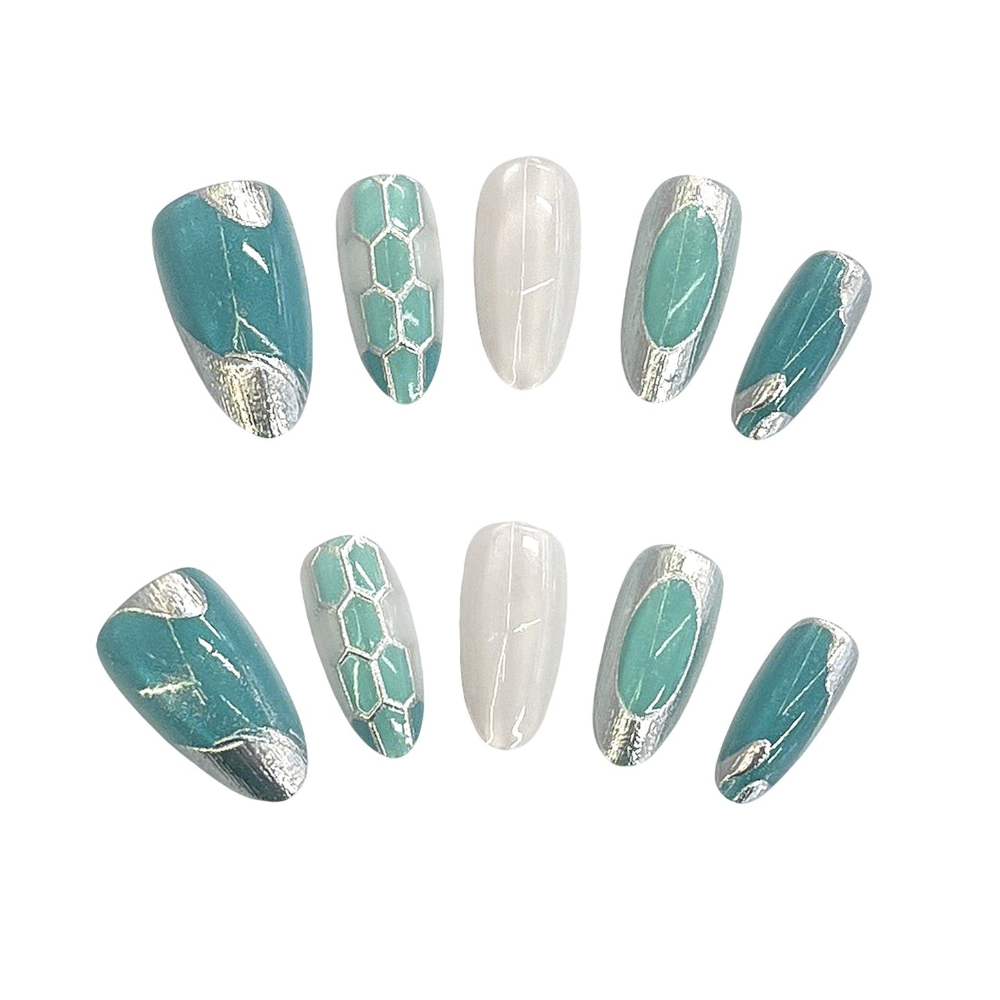 Dekoratives Gel Press-On Nail Set Brehn