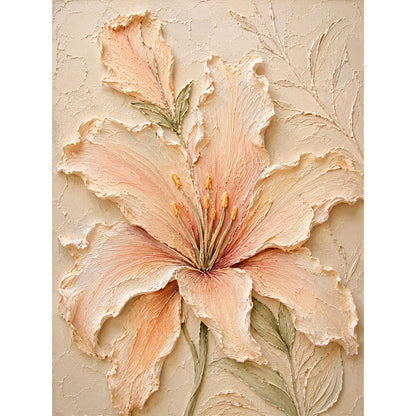 Florales Relief-texturiertes Leinwandkunstwerk