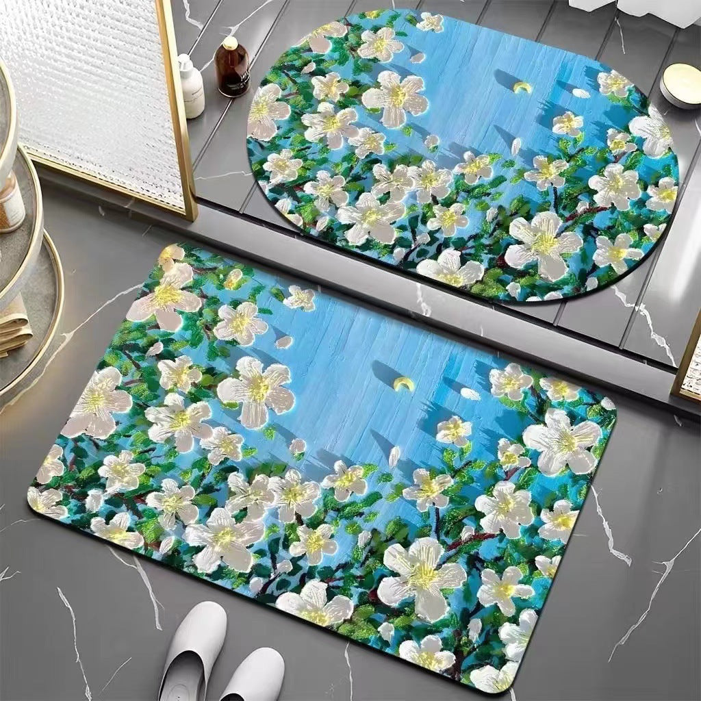 Blumenmuster Badezimmermatte Brehn