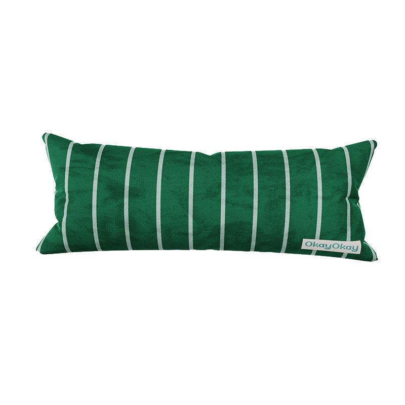 Square Velvet Striped Decorative Throw Pillow with Plush Insert