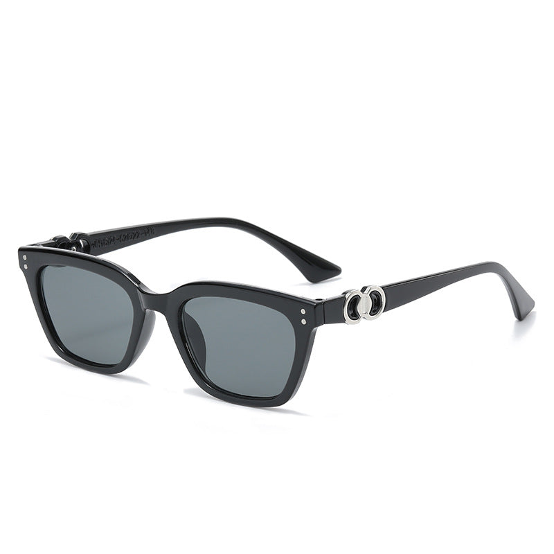 Damen Elegante und modische Sonnenbrille mit dekorativem Metallrahmen Brehn