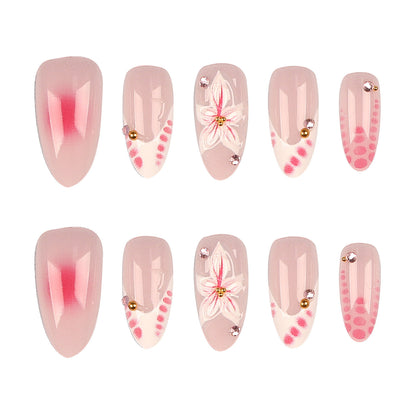 Florale Verzierungen Press-On Nagelkunst