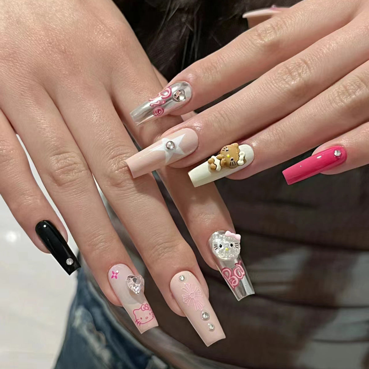 Süßes Cartoon Nagelkunstset Brehn