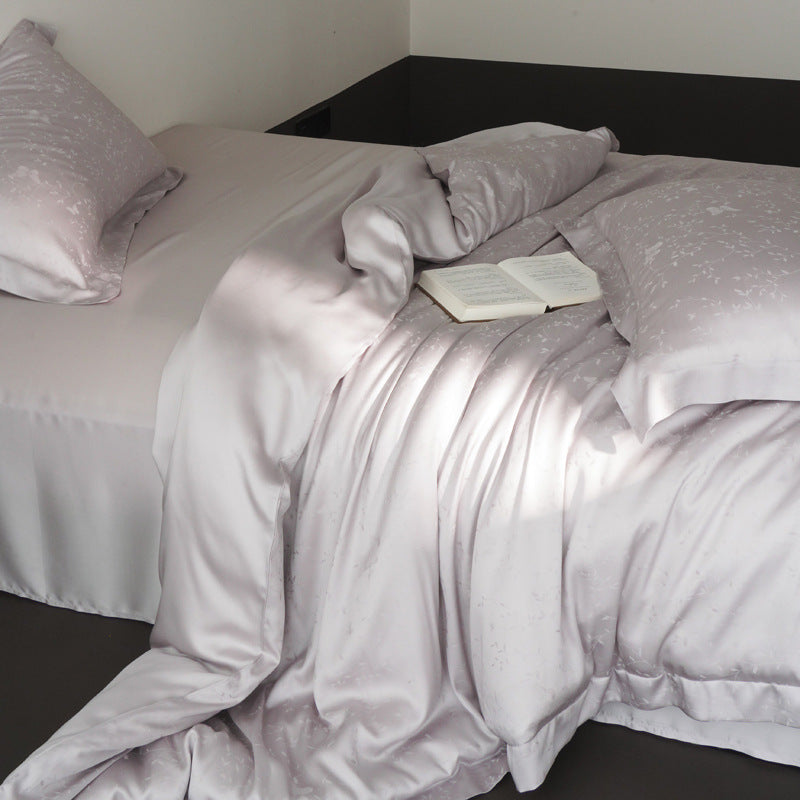 Hotel-Style Satin-Feel Bettbezug und Kissenbezug Set mit verdeckter Verschluss