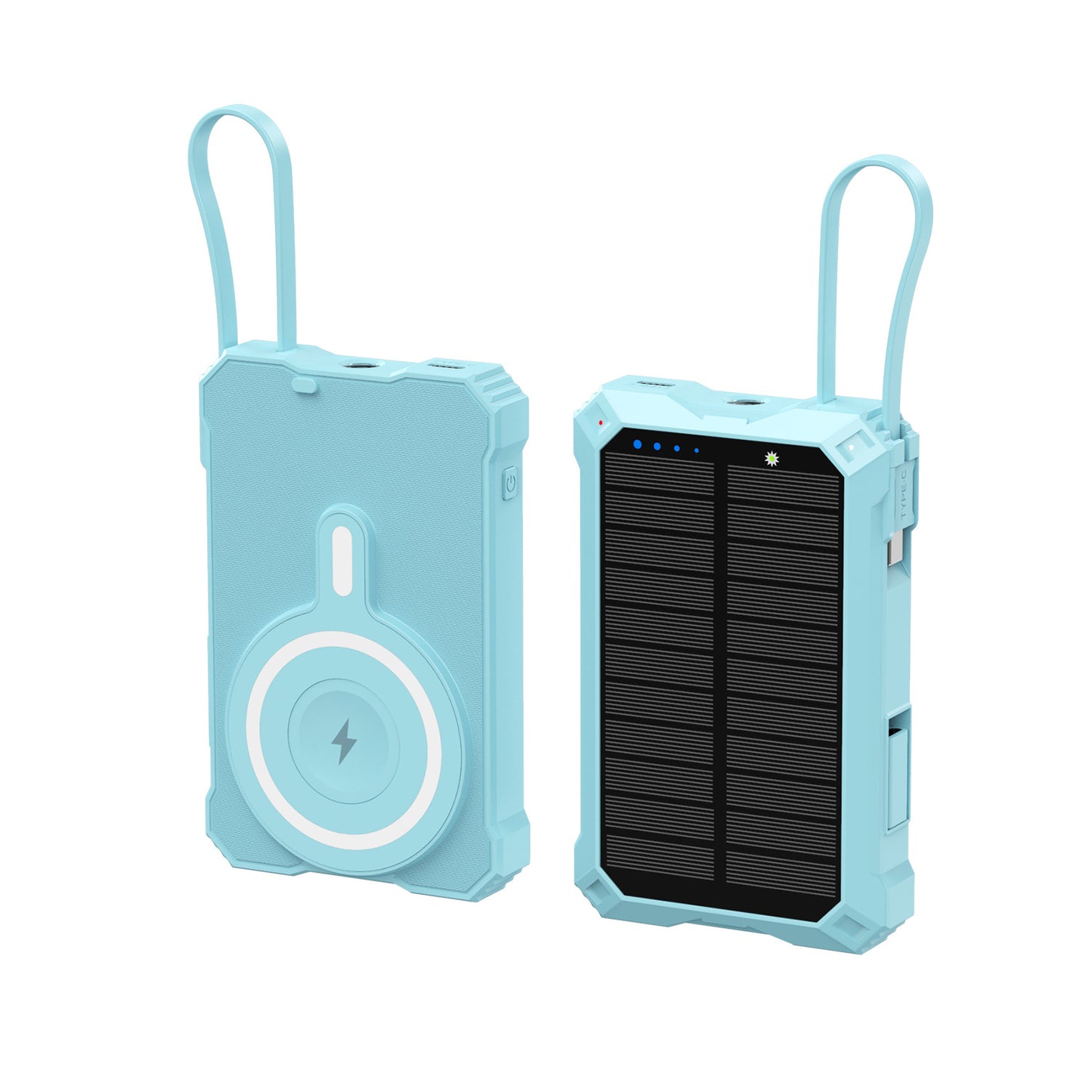 Solarbetriebene Powerbank mit Kabellosem Ladegerät Brehn