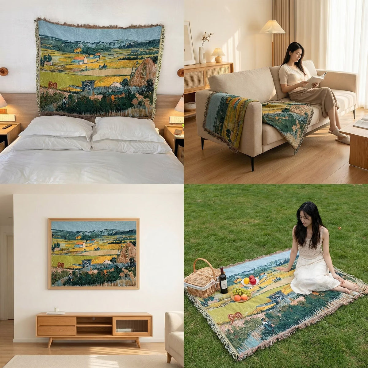 Künstlerisch Vintage-inspirierte Wurfdecke