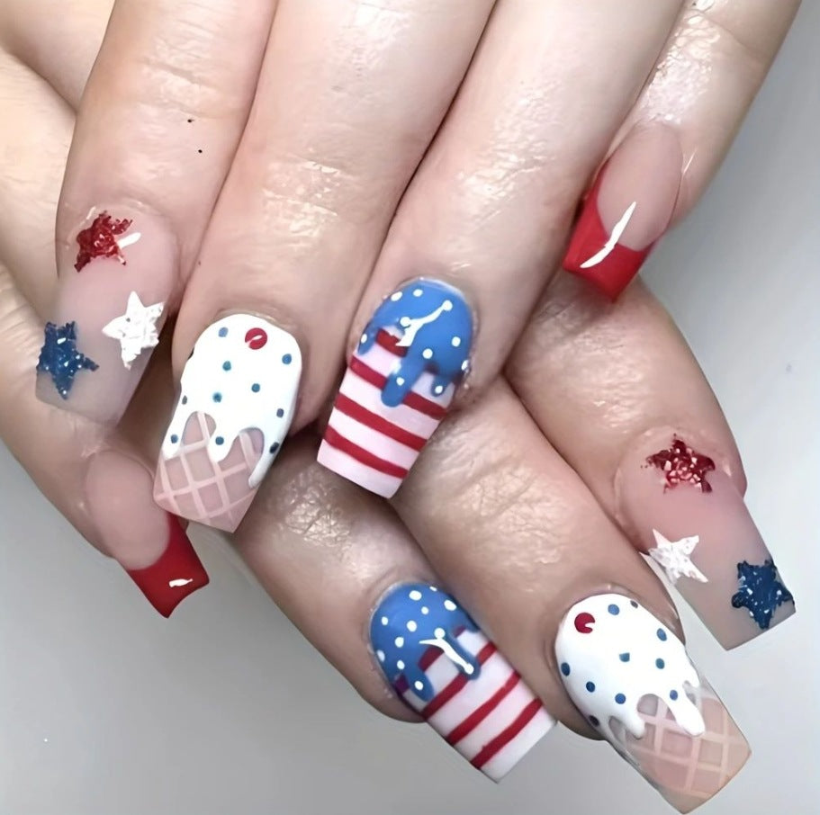 Festive Eiscreme Waffel Nagelkunst Brehn