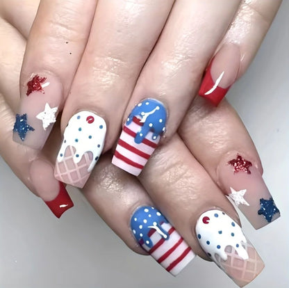 Festive Eiscreme Waffel Nagelkunst Brehn