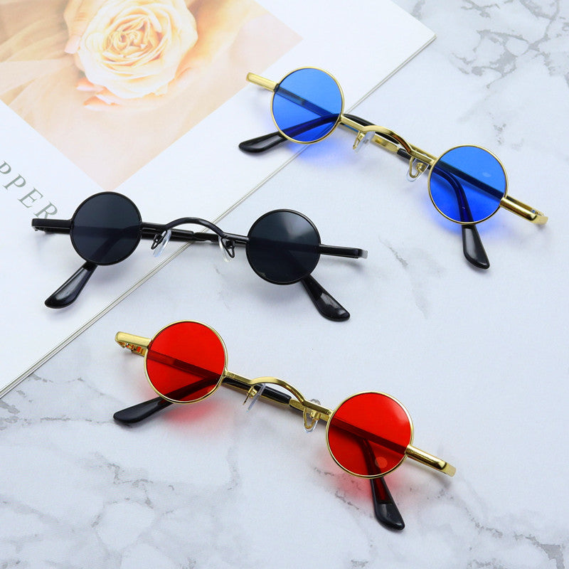 Retro-inspirierte runde Metallrahmen-Sonnenbrille Brehn