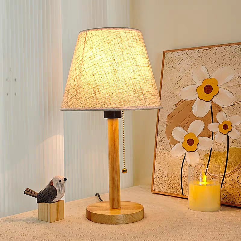 Moderne rustikale Holz Tischlampe