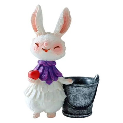 Adorable Hasenfigur mit Salatpflanzer Brehn
