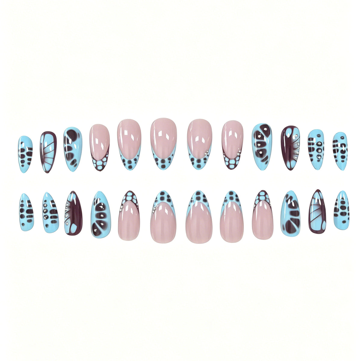 Künstlerische von Schmetterlingen inspirierte Nagelverlängerungen Brehn