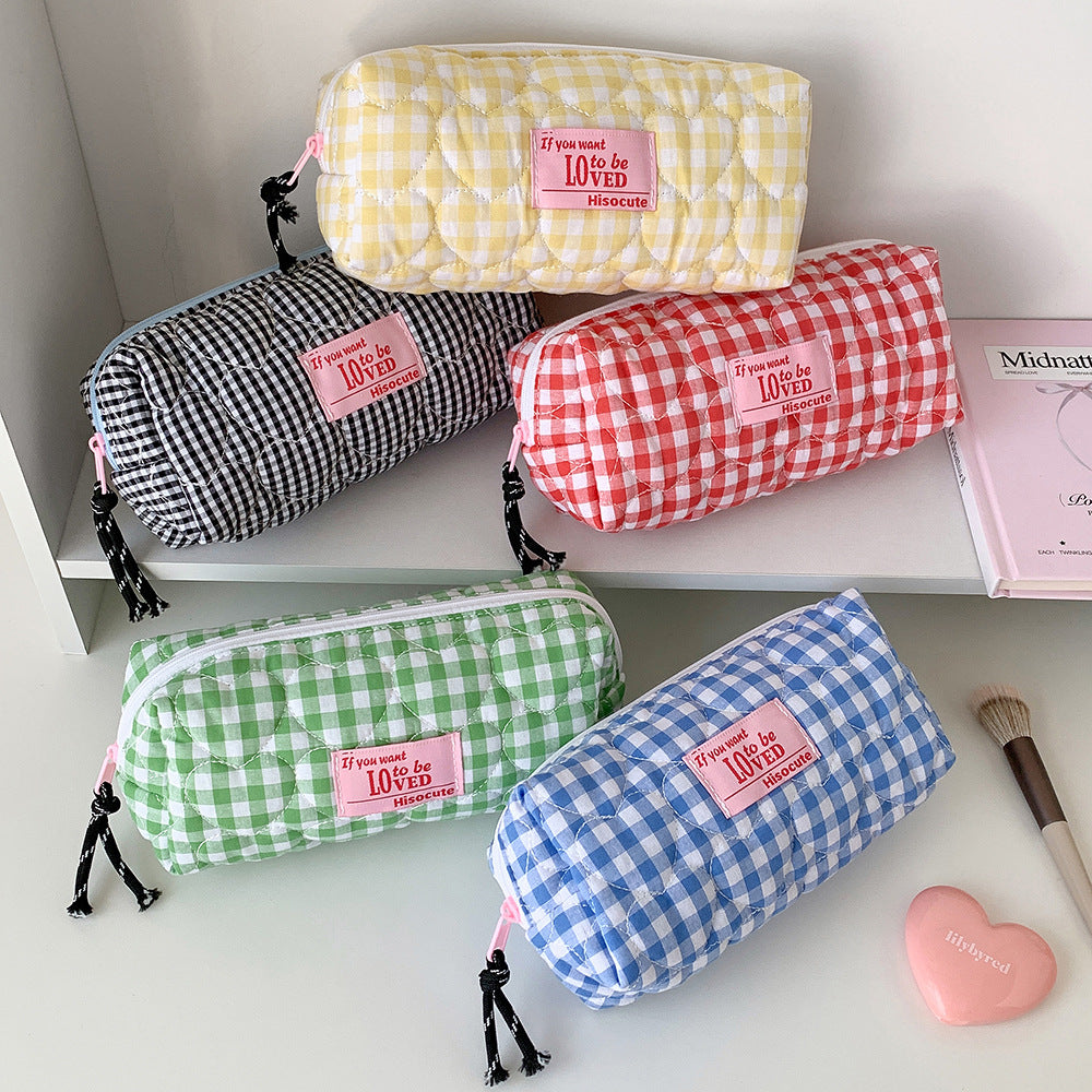 Gepatchtes Gingham Stiftetui Brehn