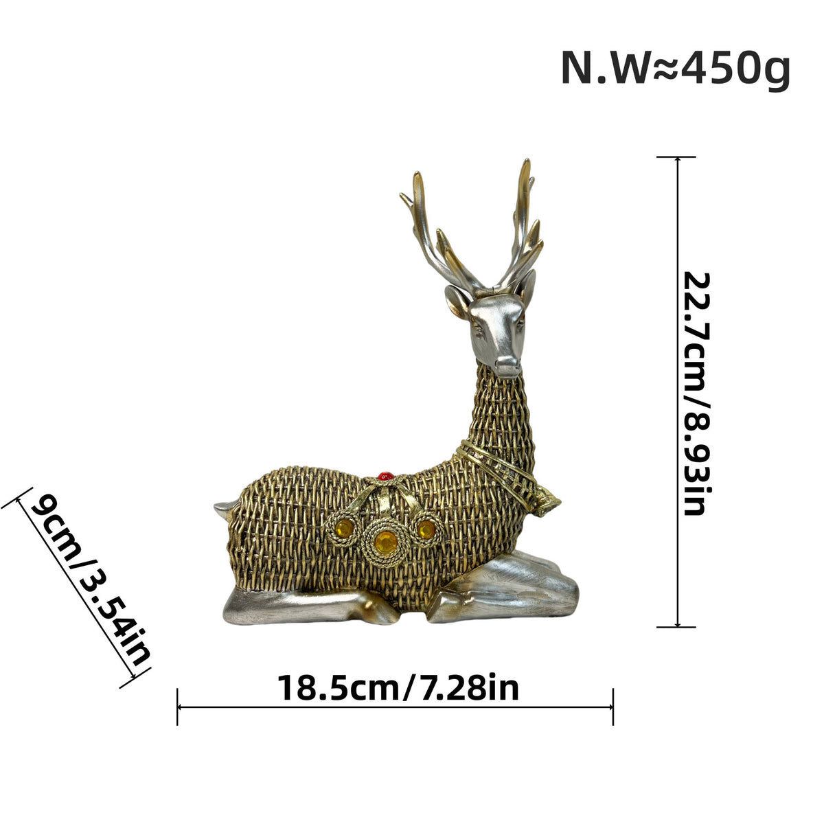 Dekorative Hirschfigur mit Glitzerdetails Brehn