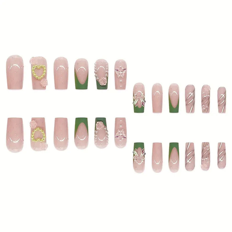 Dekorative Acryl-Blumen Press-On Nagelkunst Brehn