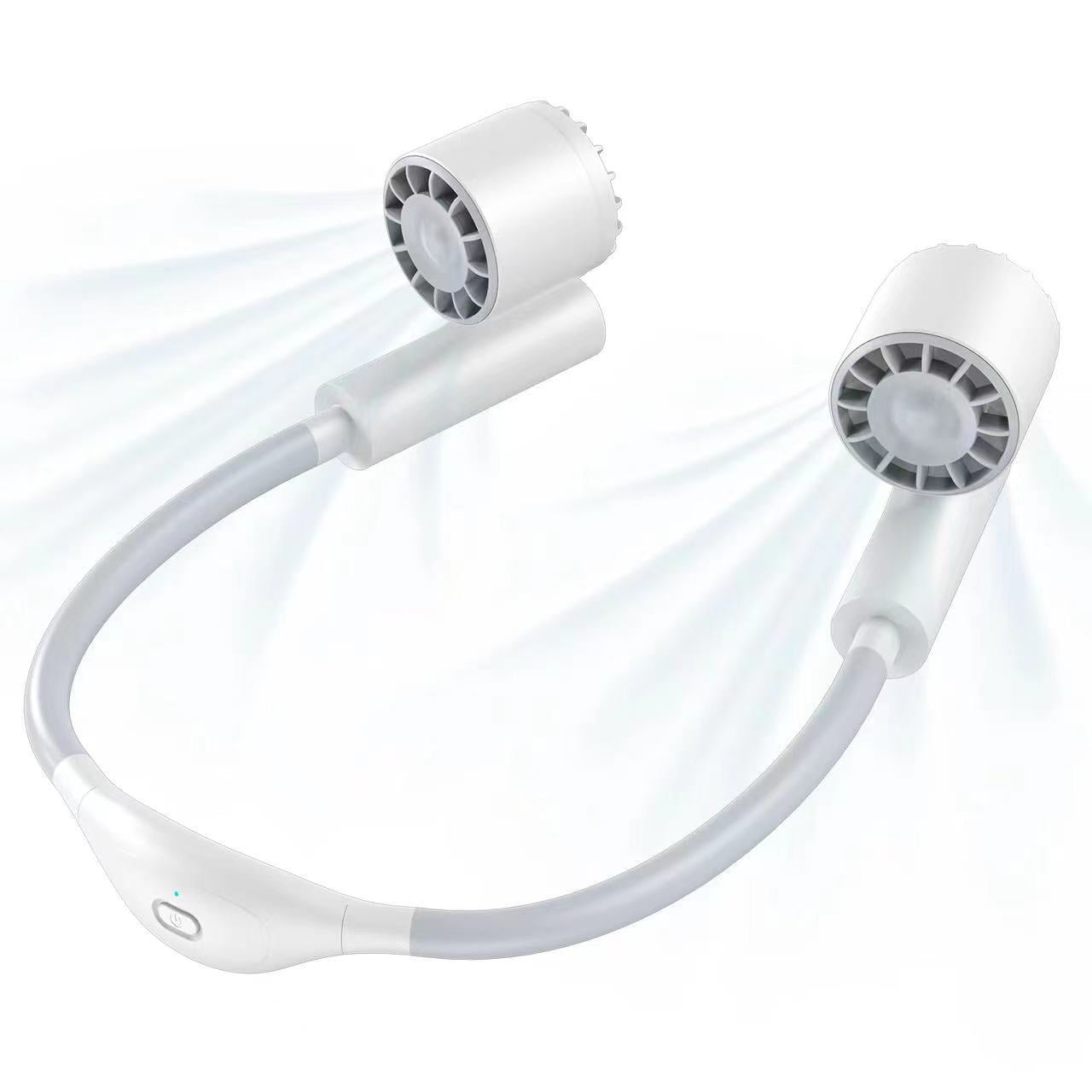 Kühlender, freihändiger, bladeless Nackenventilator mit verstellbarem Schwanenhals und wiederaufladbarem Akku Brehn
