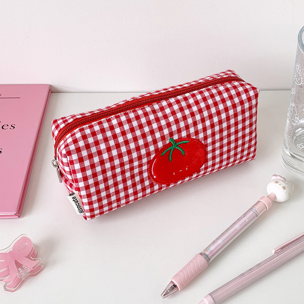 Süßer Gingham Kariert Bleistiftetui Brehn