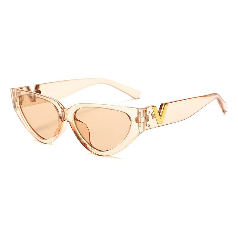 Damen Cat-Eye Sonnenbrille mit goldenen Akzenten Brehn
