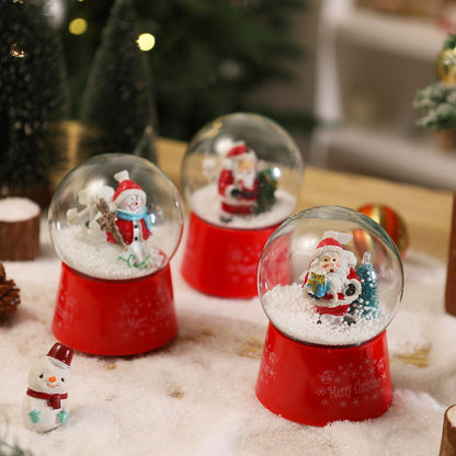 Schneekugel mit Weihnachtsmann und Tannenbaum Brehn