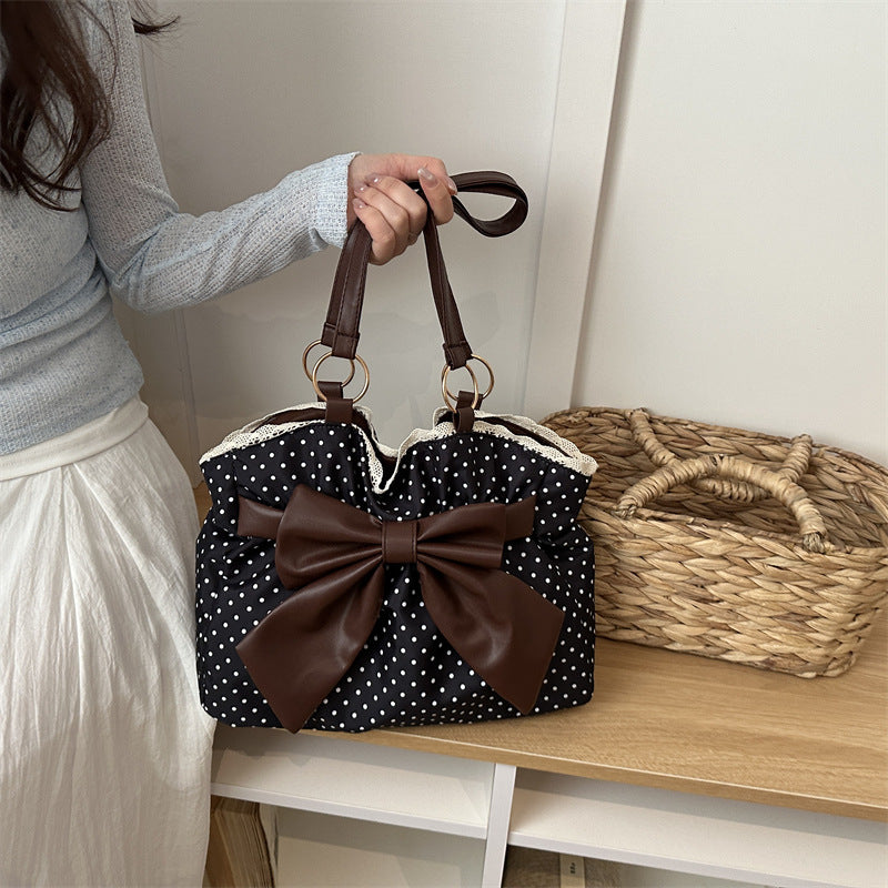 WoCharming Polka Dot Schleifen Tote Tasche Brehn