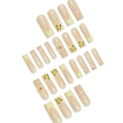 Künstlerische florale Acryl-Presse-Nagelverlängerungen Brehn