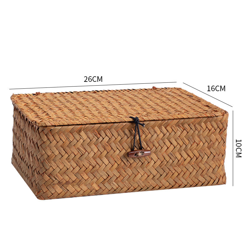 Handgewebte Aufbewahrungsbox mit Deckel Brehn