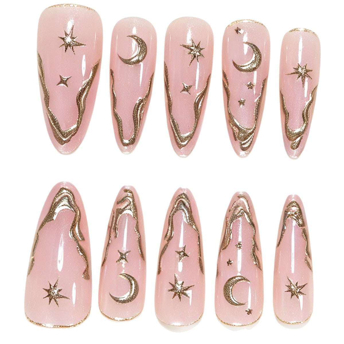 Künstlerische Stiletto-Nagelkunst-Tipps mit himmlischen Akzenten Brehn
