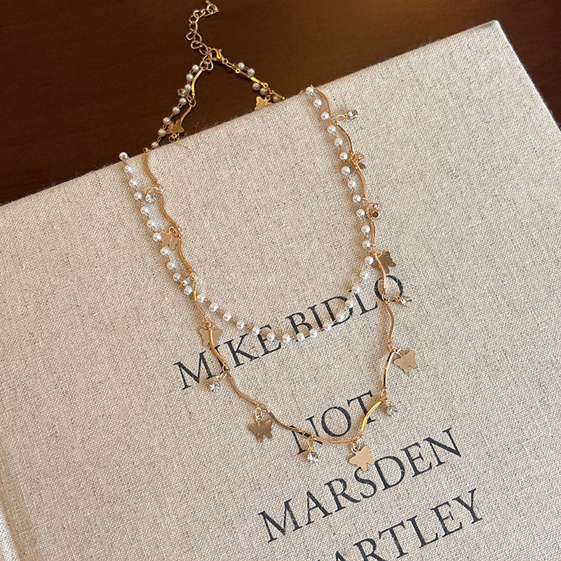 Gestuftes Opal- und Perlen-Halsband Brehn